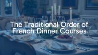 Elegant French dinner table setup, traditional courses arranged with fine china, candles, wine glasses, and a warm ambiance, realistic.